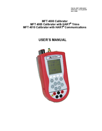 Thumbnail of document Manual - MFT4000 Multifunction Modular Calibrator/HART Communicator